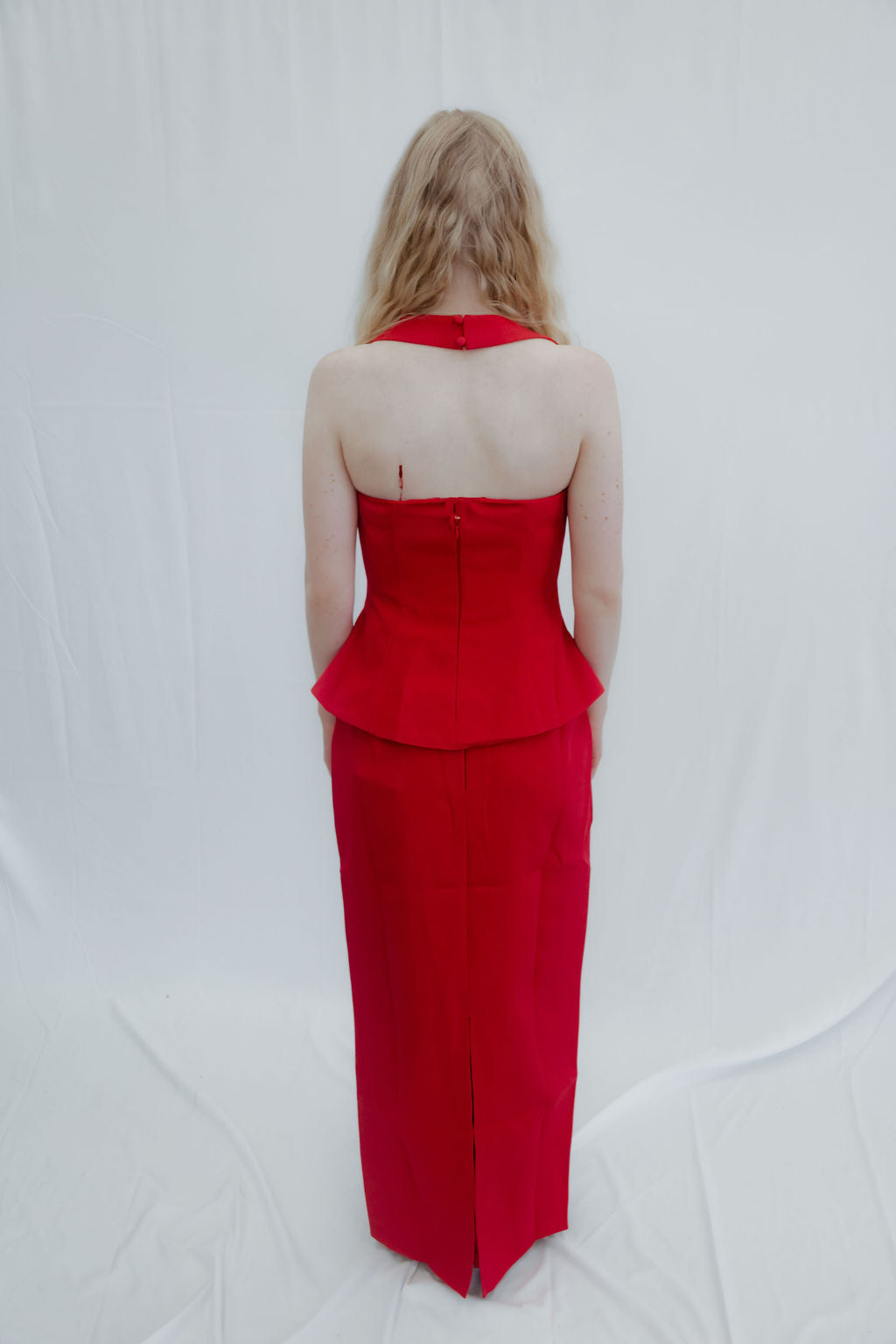 Red Halter and Skirt Set