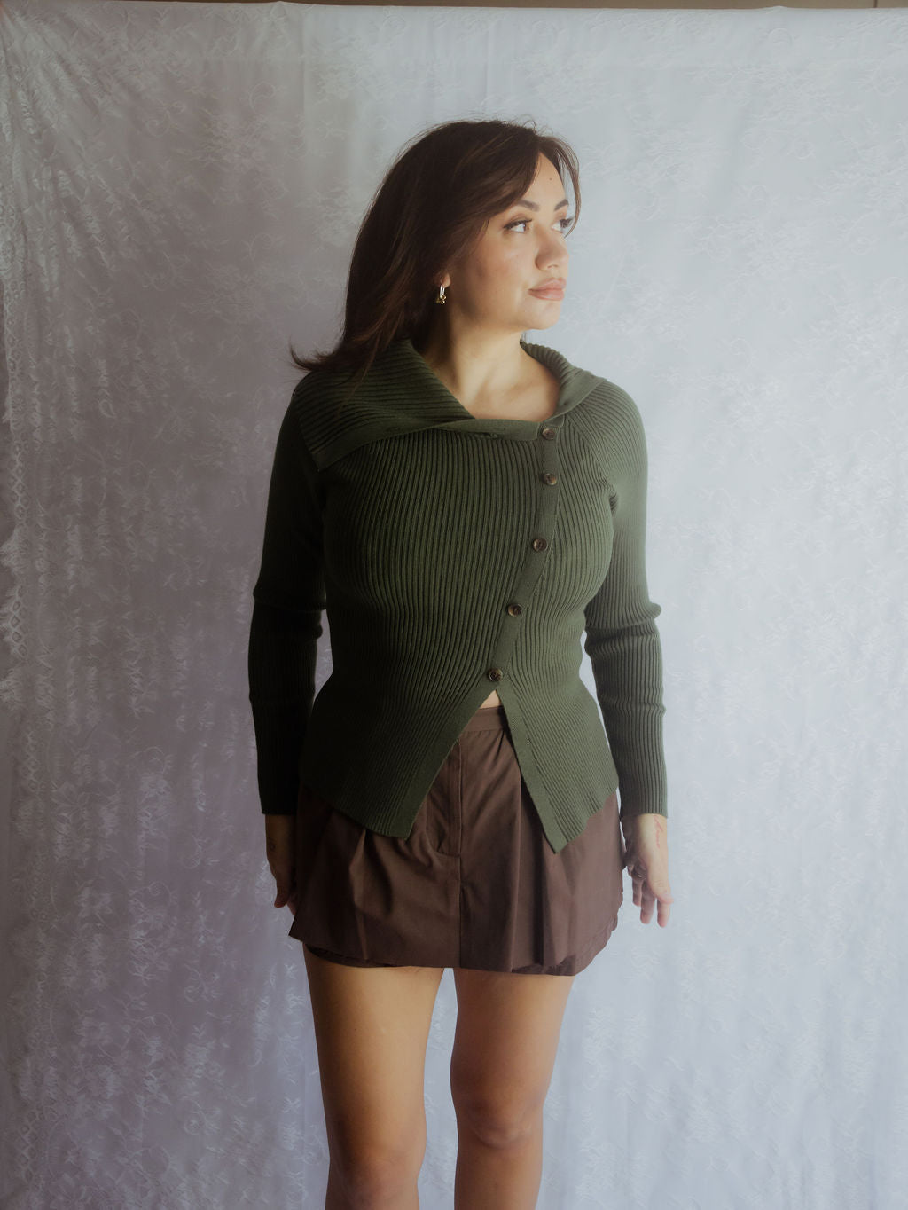 Olive Knitted Top