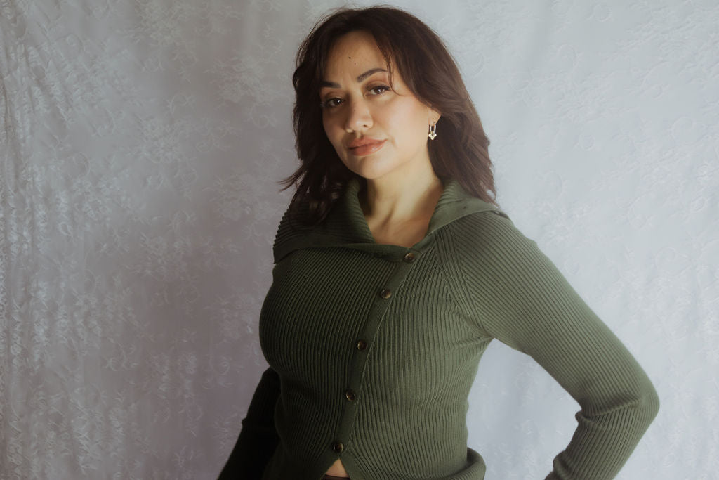 Olive Knitted Top