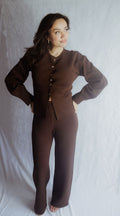 Chocolate Knitted Pant Set