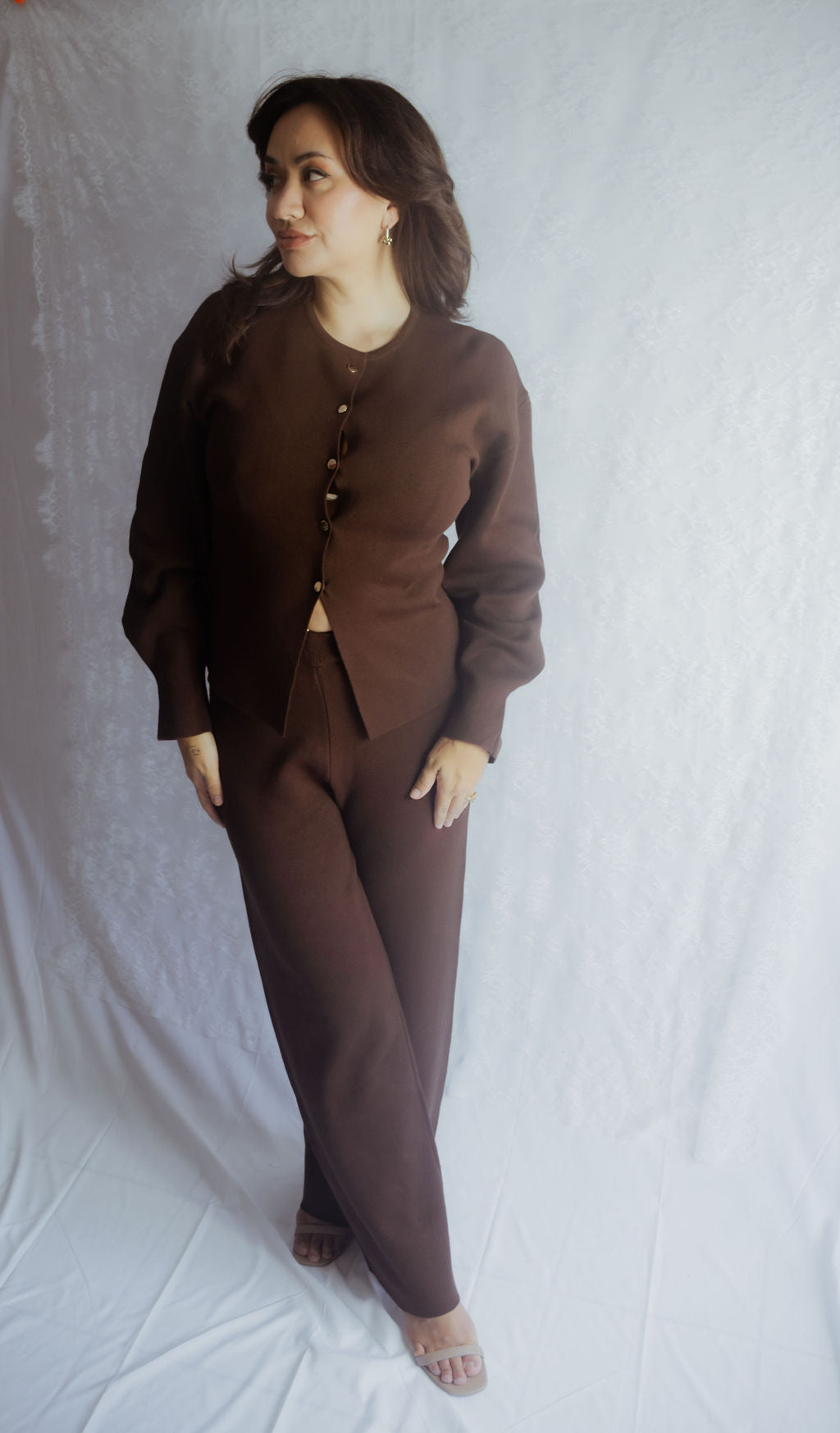 Chocolate Knitted Pant Set