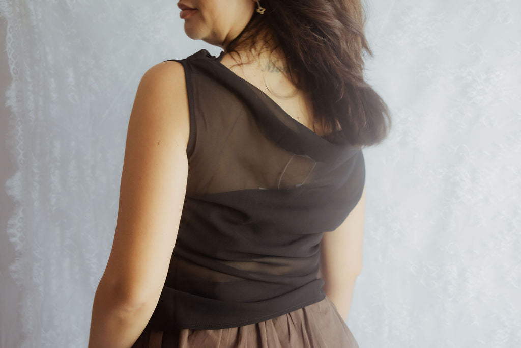 Sheer Black one Shoulder