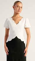 Scallop Sleeve Top