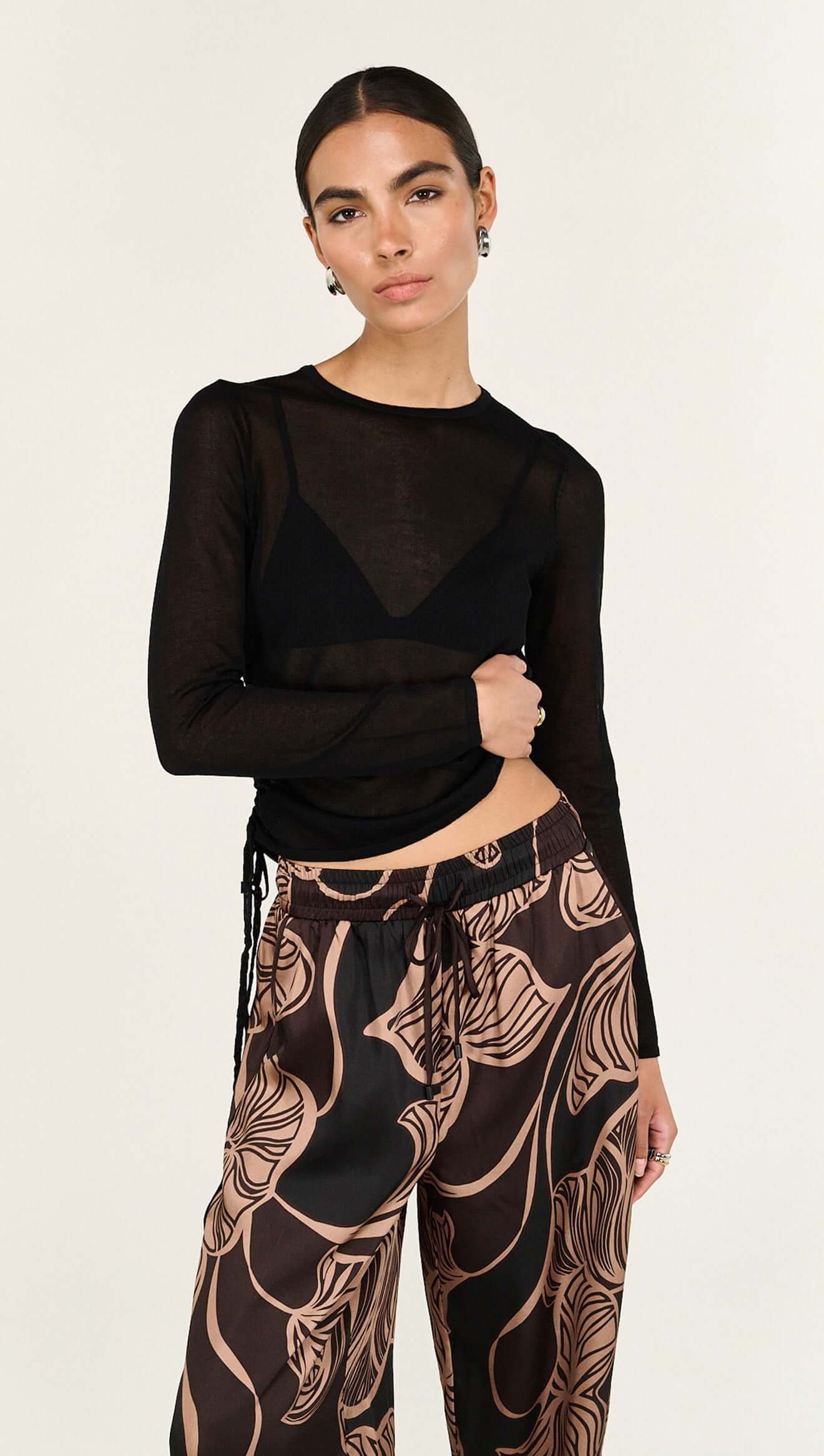 Abstract Leaf Relaxed Pants