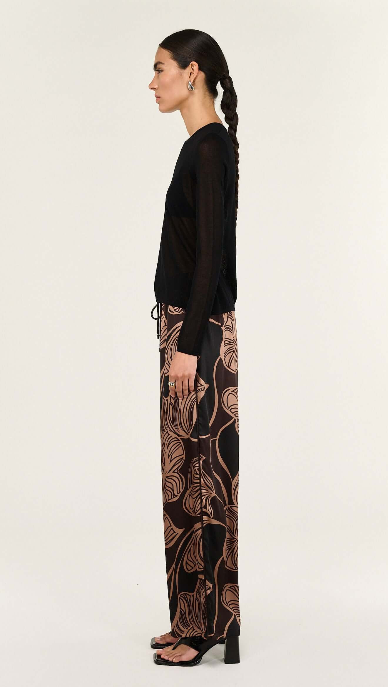 Abstract Leaf Relaxed Pants