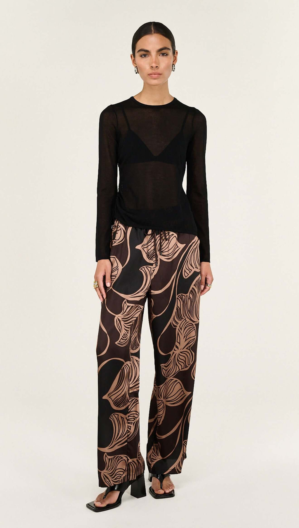 Abstract Leaf Relaxed Pants