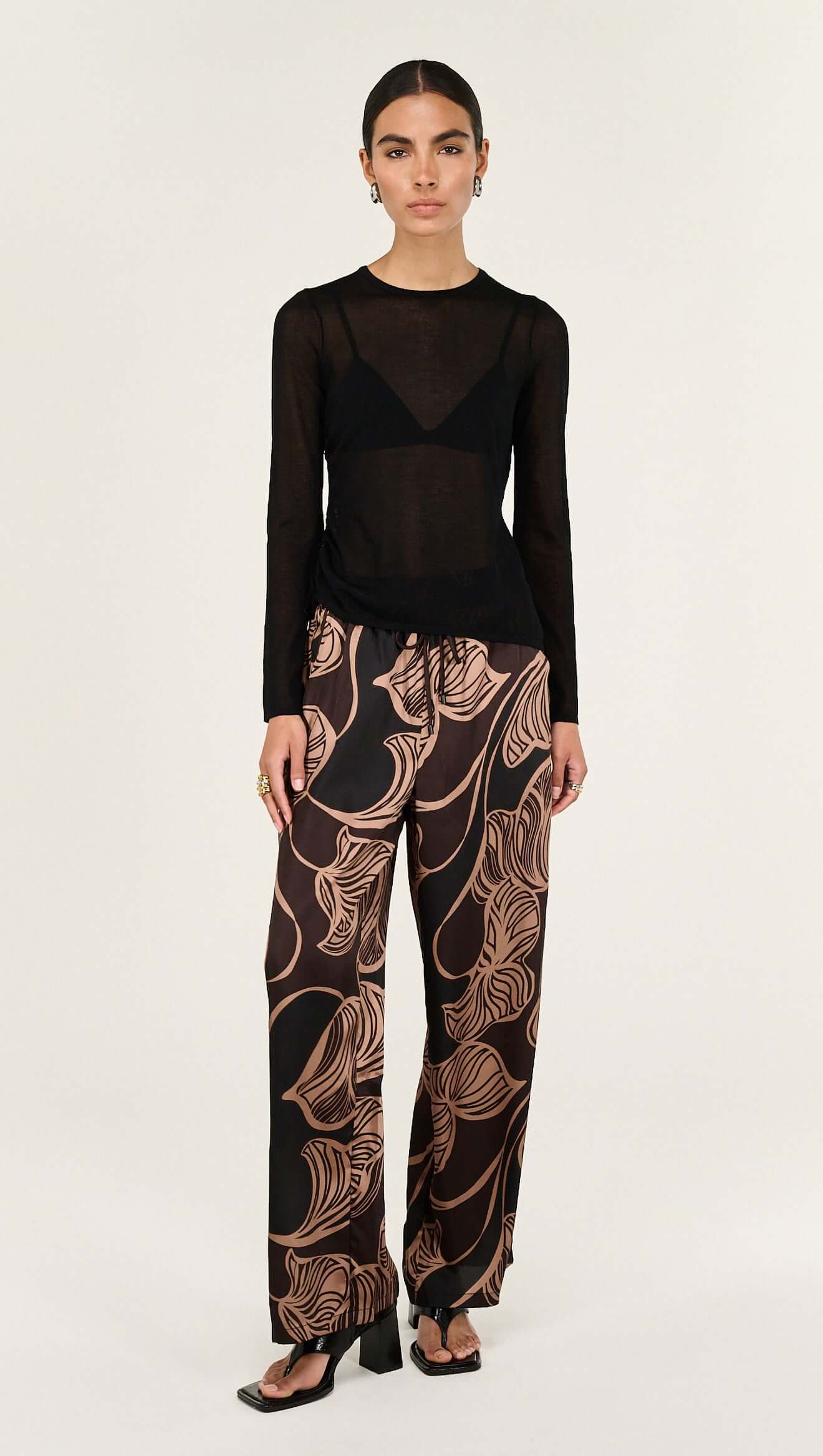 Abstract Leaf Relaxed Pants
